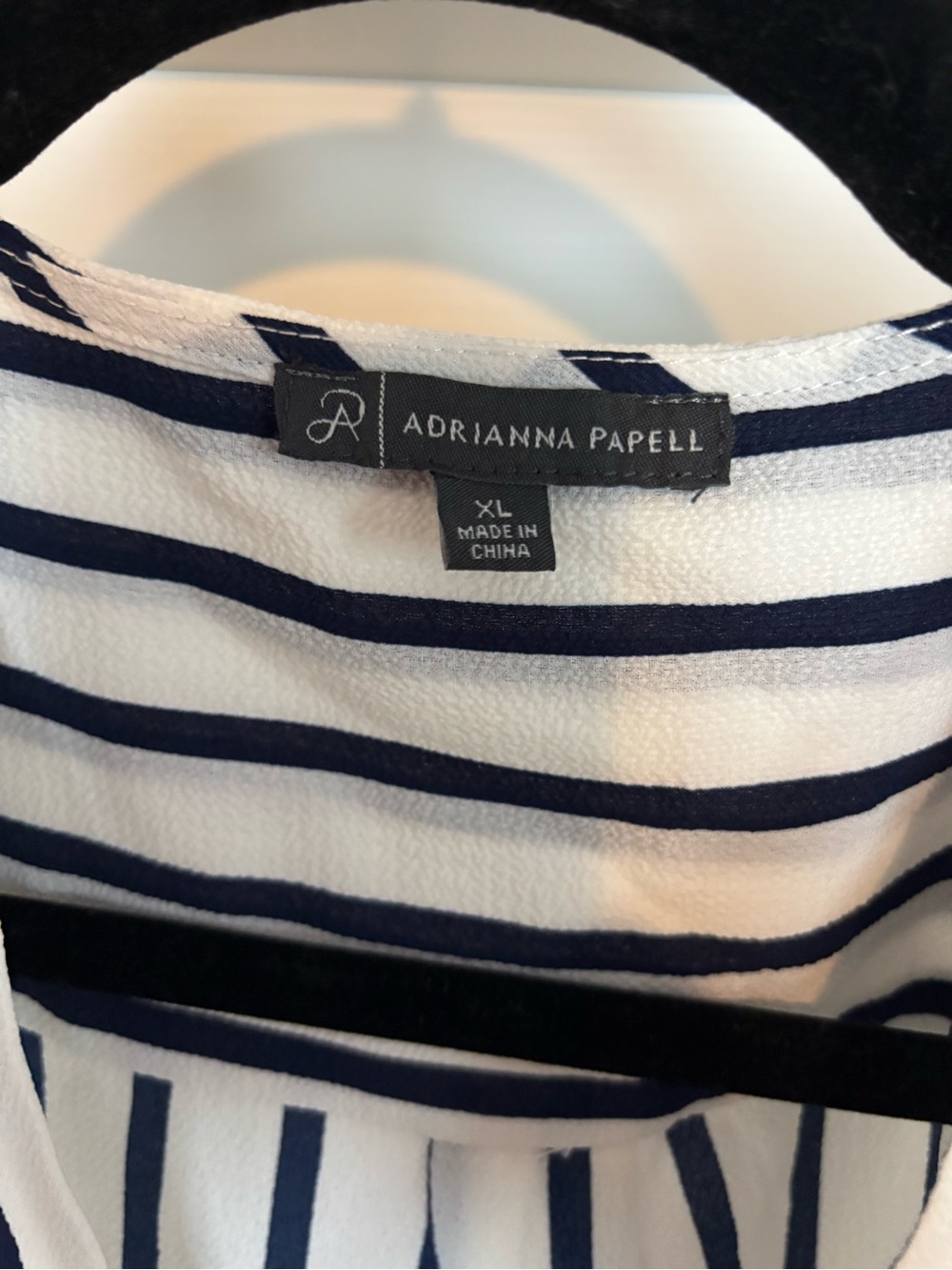 Adrianna Papell Navy and White Striped Girls' Formal Dress